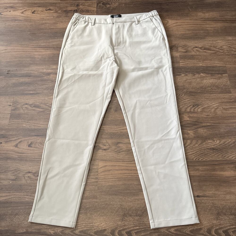 Icon Amsterdam Pants Mens 36/29 Stone Tech Trousers Stretch Nylon Blend NWT